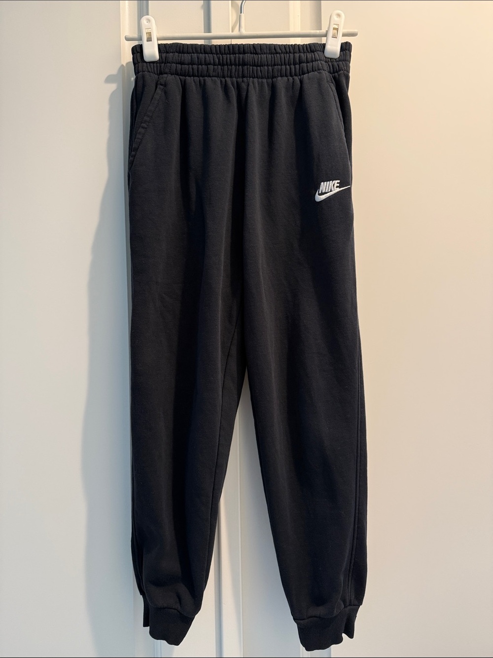Nike I Black Fleece Joggers with White Swoosh